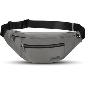 Large Crossbody Fanny Pack with 4-Zipper Pockets Sports Gym Festival Workout